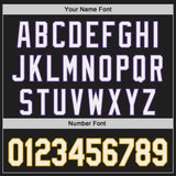 Custom Black White Purple-Gold Japanese Wave 3D Pattern Design Authentic Baseball Jersey