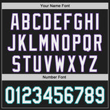 Custom Black White Purple-Teal Japanese Wave 3D Pattern Design Authentic Baseball Jersey
