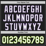 Custom Black White Purple-Neon Green Japanese Wave 3D Pattern Design Authentic Baseball Jersey