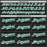 Custom Black White-Kelly Green Japanese Wave 3D Pattern Design Authentic Baseball Jersey