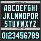 Custom Black White-Teal Japanese Wave 3D Pattern Design Authentic Baseball Jersey
