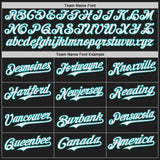 Custom Black White Teal-Yellow Japanese Wave 3D Pattern Design Authentic Baseball Jersey