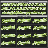 Custom Black White-Neon Green Japanese Wave 3D Pattern Design Authentic Baseball Jersey