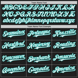 Custom Black White-Aqua Japanese Wave 3D Pattern Design Authentic Baseball Jersey