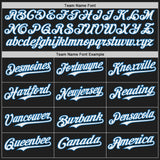 Custom Black White-Blue Japanese Wave 3D Pattern Design Authentic Baseball Jersey