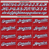 Custom Red White-Navy Japanese Wave 3D Pattern Design Authentic Baseball Jersey