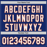 Custom Royal White-Orange Japanese Wave 3D Pattern Design Authentic Baseball Jersey