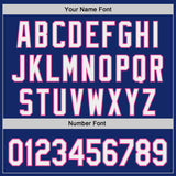 Custom Royal White-Pink Japanese Wave 3D Pattern Design Authentic Baseball Jersey