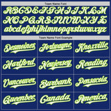 Custom Royal White-Neon Green Japanese Wave 3D Pattern Design Authentic Baseball Jersey