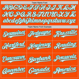 Custom Orange White-Teal Japanese Wave 3D Pattern Design Authentic Baseball Jersey