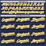 Custom Navy White-Gold Japanese Wave 3D Pattern Design Authentic Baseball Jersey