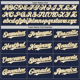 Custom Navy White-Old Gold Japanese Wave 3D Pattern Design Authentic Baseball Jersey