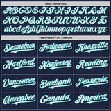 Custom Navy White-Teal Japanese Wave 3D Pattern Design Authentic Baseball Jersey