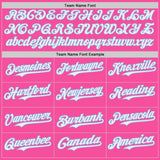 Custom Pink White-Light Blue Japanese Wave 3D Pattern Design Authentic Baseball Jersey