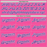 Custom Pink Purple-White Japanese Wave 3D Pattern Design Authentic Baseball Jersey