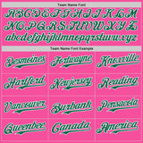 Custom Pink Kelly Green-White Japanese Wave 3D Pattern Design Authentic Baseball Jersey