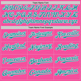 Custom Pink Teal-White Japanese Wave 3D Pattern Design Authentic Baseball Jersey
