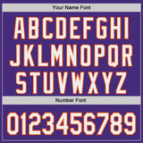 Custom Purple White-Orange Japanese Wave 3D Pattern Design Authentic Baseball Jersey