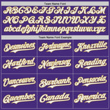 Custom Purple White-Old Gold Japanese Wave 3D Pattern Design Authentic Baseball Jersey