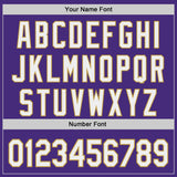 Custom Purple White-Old Gold Japanese Wave 3D Pattern Design Authentic Baseball Jersey