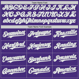 Custom Purple White-Gray Japanese Wave 3D Pattern Design Authentic Baseball Jersey