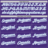 Custom Purple White-Light Blue Japanese Wave 3D Pattern Design Authentic Baseball Jersey