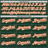 Custom Green White-Orange Japanese Wave 3D Pattern Design Authentic Baseball Jersey