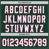 Custom Green White-Pink Japanese Wave 3D Pattern Design Authentic Baseball Jersey