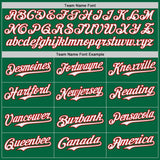 Custom Kelly Green White-Red Japanese Wave 3D Pattern Design Authentic Baseball Jersey