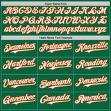 Custom Kelly Green White-Orange Japanese Wave 3D Pattern Design Authentic Baseball Jersey