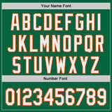 Custom Kelly Green White-Orange Japanese Wave 3D Pattern Design Authentic Baseball Jersey