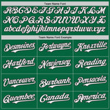 Custom Kelly Green White-Black Japanese Wave 3D Pattern Design Authentic Baseball Jersey