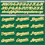 Custom Kelly Green White-Gold Japanese Wave 3D Pattern Design Authentic Baseball Jersey