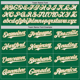 Custom Kelly Green White-Old Gold Japanese Wave 3D Pattern Design Authentic Baseball Jersey