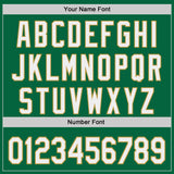 Custom Kelly Green White-Old Gold Japanese Wave 3D Pattern Design Authentic Baseball Jersey
