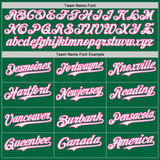 Custom Kelly Green White-Pink Japanese Wave 3D Pattern Design Authentic Baseball Jersey