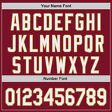 Custom Crimson White-Old Gold Japanese Wave 3D Pattern Design Authentic Baseball Jersey