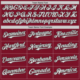 Custom Crimson White-Black Japanese Wave 3D Pattern Design Authentic Baseball Jersey
