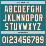 Custom Teal White-Orange Japanese Wave 3D Pattern Design Authentic Baseball Jersey