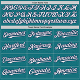 Custom Teal White-Navy Japanese Wave 3D Pattern Design Authentic Baseball Jersey