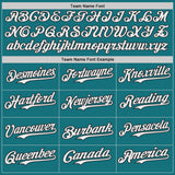 Custom Teal White-Black Japanese Wave 3D Pattern Design Authentic Baseball Jersey