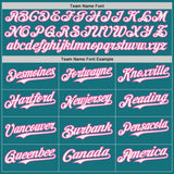 Custom Teal White-Pink Japanese Wave 3D Pattern Design Authentic Baseball Jersey