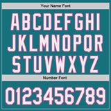 Custom Teal White-Pink Japanese Wave 3D Pattern Design Authentic Baseball Jersey