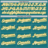 Custom Teal White-Gold Japanese Wave 3D Pattern Design Authentic Baseball Jersey