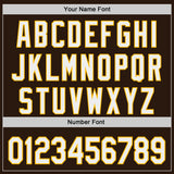 Custom Brown White-Gold Japanese Wave 3D Pattern Design Authentic Baseball Jersey