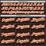 Custom Brown White-Orange Japanese Wave 3D Pattern Design Authentic Baseball Jersey