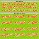 Custom Neon Green Orange-White Japanese Wave 3D Pattern Design Authentic Baseball Jersey