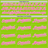 Custom Neon Green Pink-White Japanese Wave 3D Pattern Design Authentic Baseball Jersey