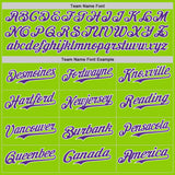 Custom Neon Green Purple-White Japanese Wave 3D Pattern Design Authentic Baseball Jersey