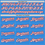 Custom Electric Blue White-Red Japanese Wave 3D Pattern Design Authentic Baseball Jersey